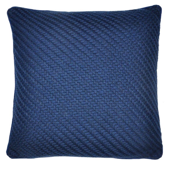 Harvey Blue Knitted Cushion Blue
