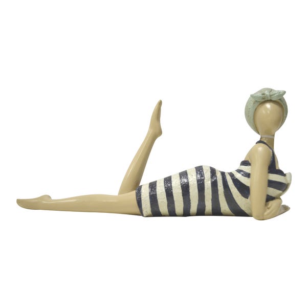 Bathing Beach Lady Figurine Multi Coloured