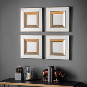 Cedar & Sage Set Of 4 Hesston Square Wall Mirrors