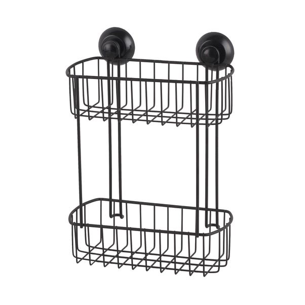 2 Tier Black Wire Suction Caddy Black