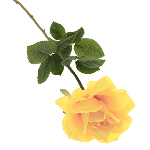 Artificial Rose Yellow Single Stem 65cm Yellow