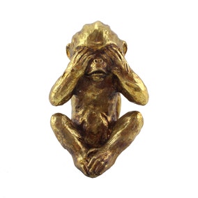 See No Evil Resin Monkey Ornament