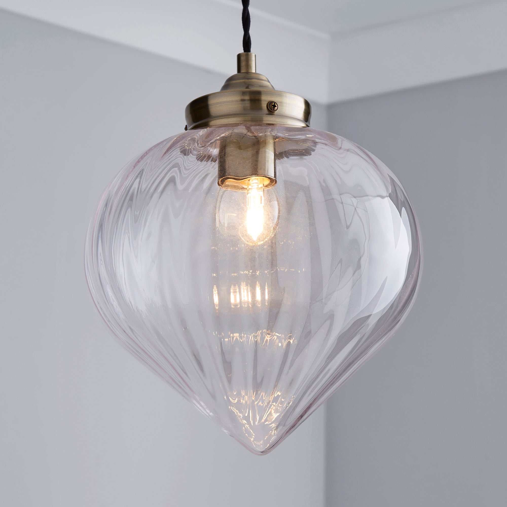 Rio Voyager Ribbed Glass Pendant Light