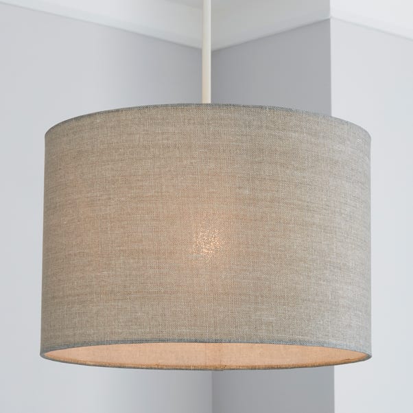 Sara 30cm Drum Grey Shade Dunelm Sara 30cm Drum Grey Shade Dunelm, Grey Linen Lamp Shade