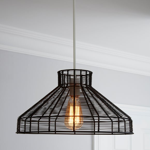 black wire pendant shade