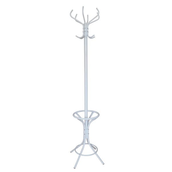 White Painted Steel Hat And Coat Stand, White Coat Rack Free Standing
