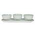 Set of 3 White Ceramic Dip Bowls with Platter White
