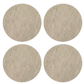 Set of 4 Faux Leather Champagne Placemats