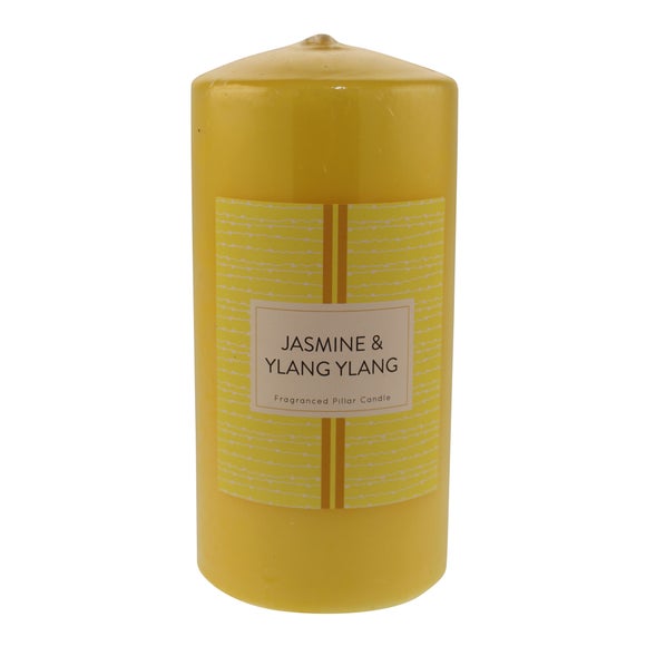 Jasmine Ylang Pillar Candle | Dunelm