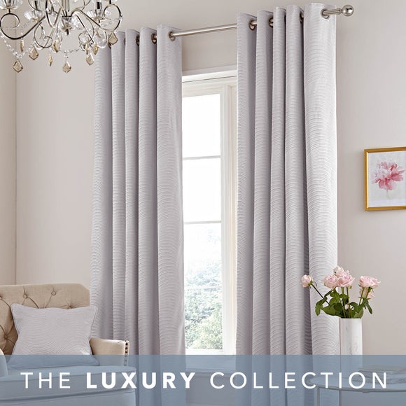 £150.00 for 5a fifth avenue fulton grey chenille eyelet curtains grey