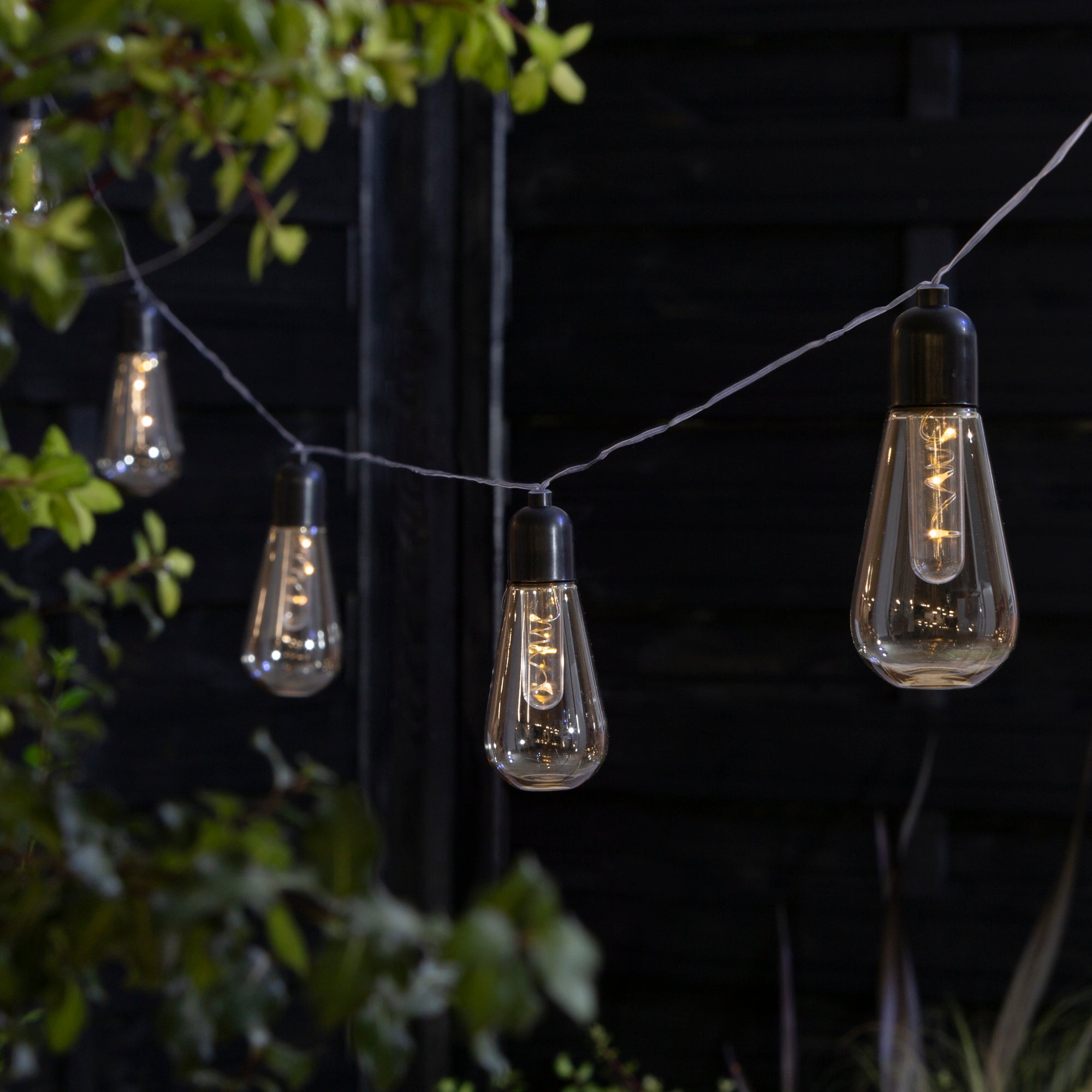Image of 10 Retro Bulb Filament String Lights Clear