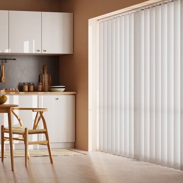 White Stripe Cordless Vertical Blind Dunelm White Stripe Cordless Vertical Blind, What Is The Standard Size For Vertical Blinds Sliding Glass Doors