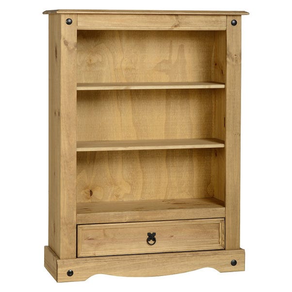 Corona 1 Drawer Low Bookcase Natural