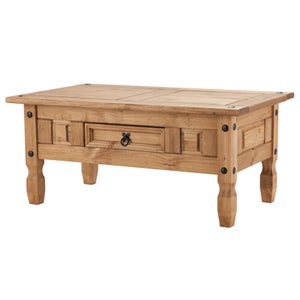 Corona Coffee Table With Drawer- Pine