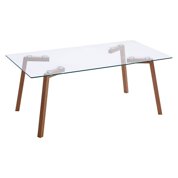 Morton Oak Effect and Glass Coffee Table Natural