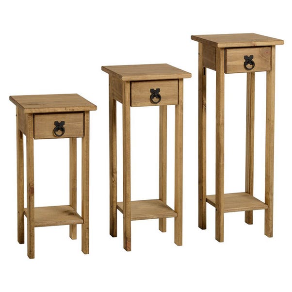 Corona Pine Set of 3 Plant Stands Natural