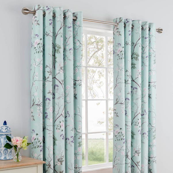 Dorma Maiya Duck Egg Blackout Eyelet Curtains Dunelm