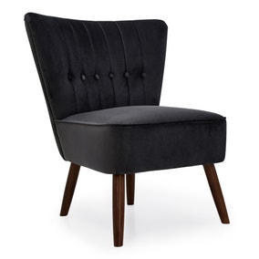 Isla Velvet Cocktail Chair - Charcoal