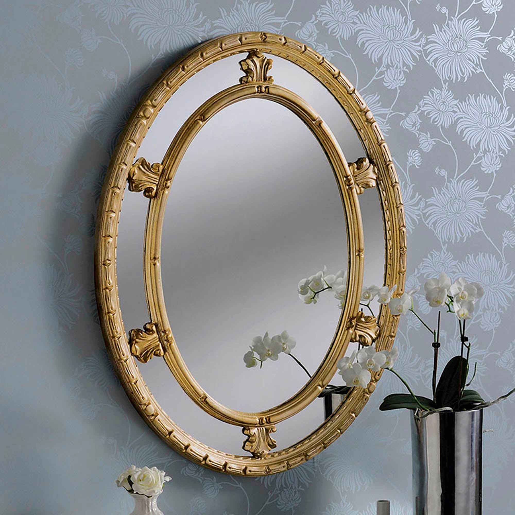 Yearn Decorative Oval Mirror Gold Effect Effect 86x66cm Gold