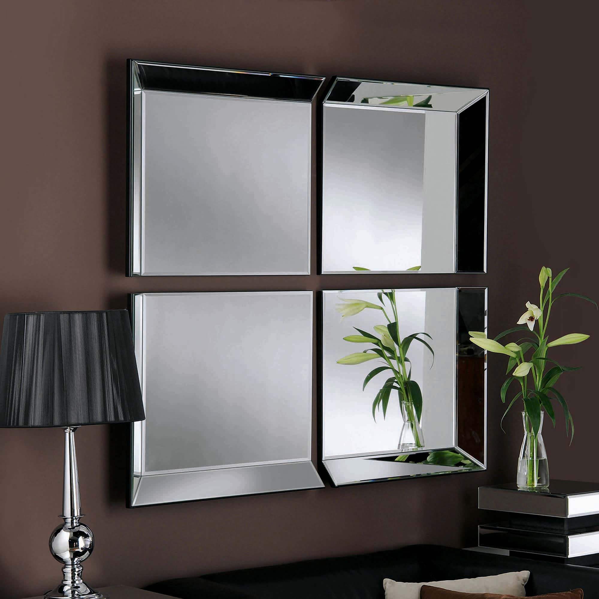 Byblos 4 Panel Wall Mirror 107x112cm Black