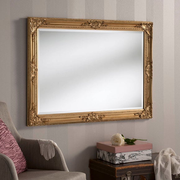 gold wall mirror rectangle