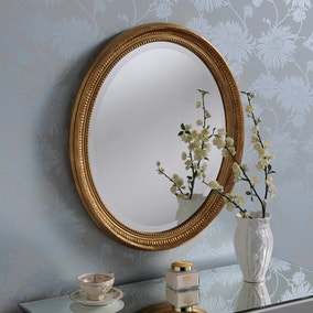 Yearn Ornate Oval Mirror, Gold 71x61cm