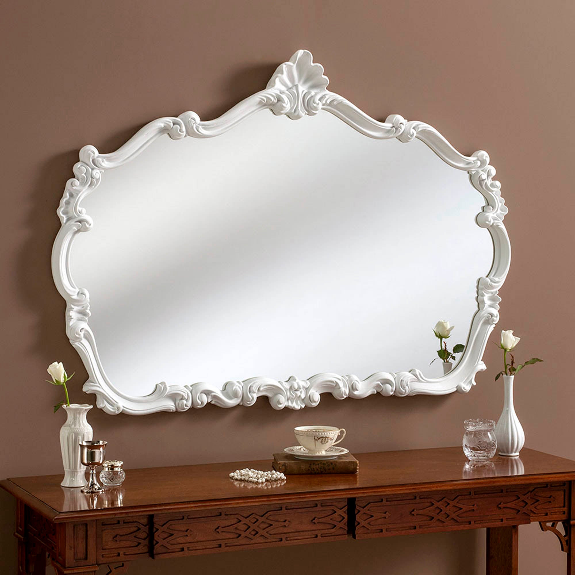 Yearn Decorative Mirror White 122x814cm White
