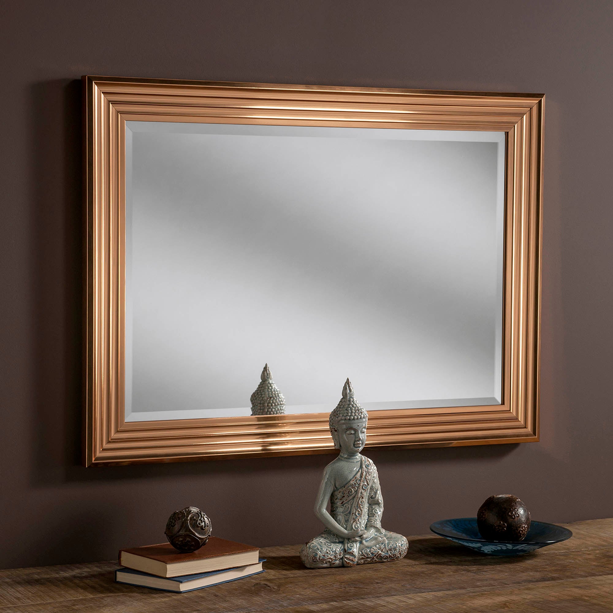 Yearn Framed Mirror Copper Gold Effect