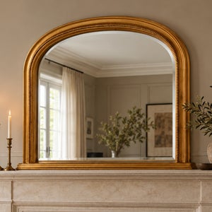 Yearn Beaded Mantle Mirror Gold