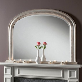 Yearn Beaded Mantle Mirror Silver