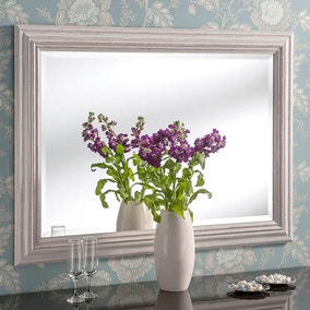 Yearn Framed Mirror Distressed White