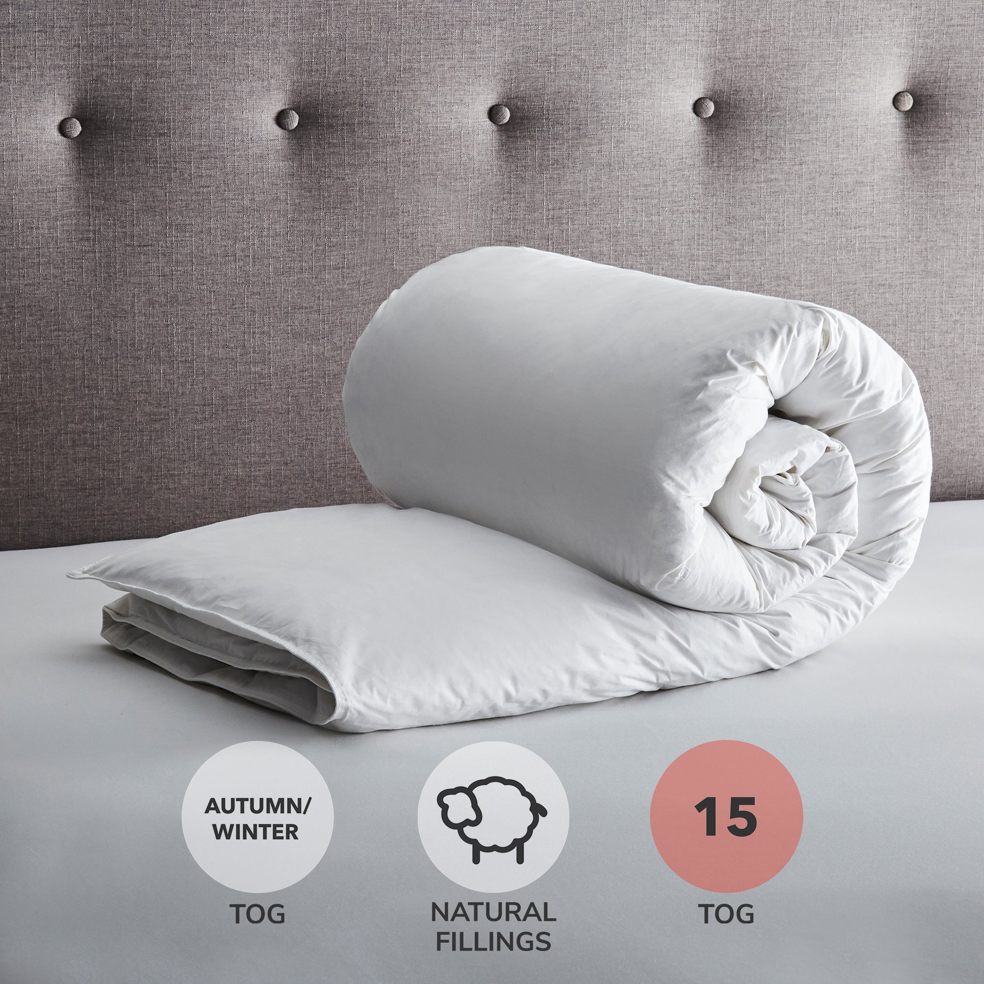 Fogarty White Goose Feather and Down 15 Tog Duvet | Dunelm
