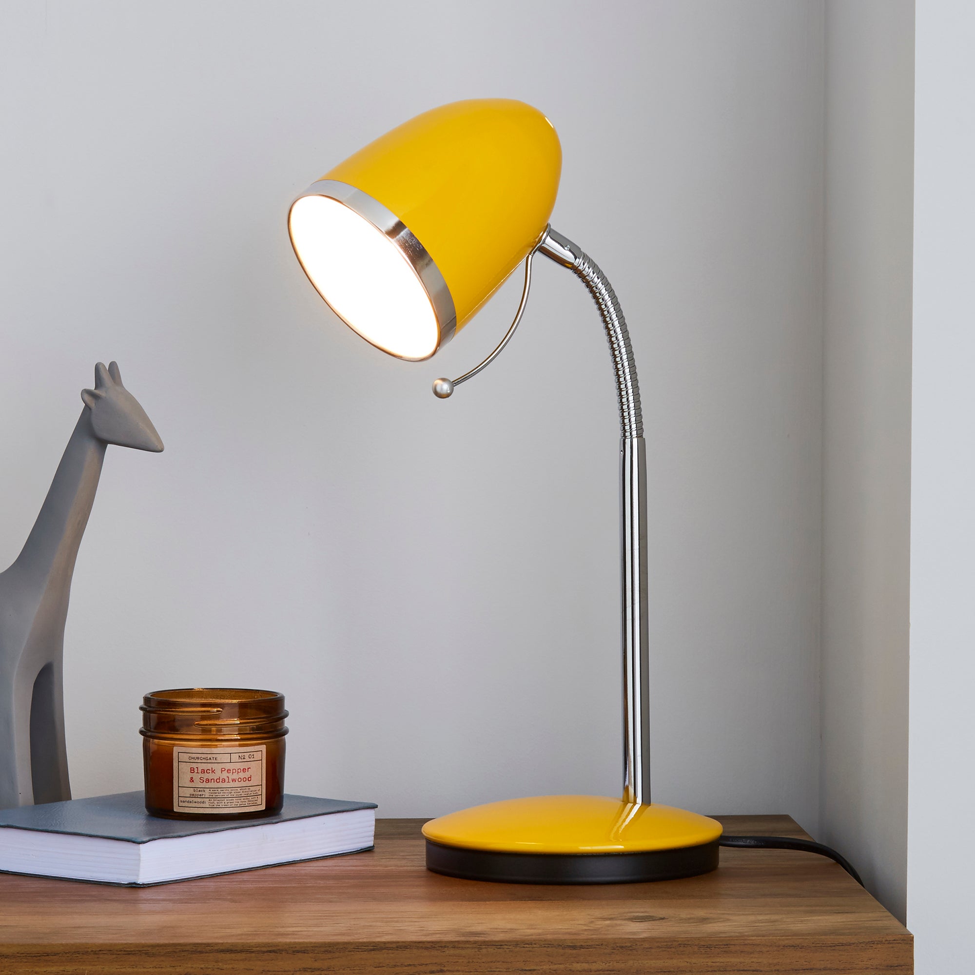 Photo of Tate ochre and chrome desk lamp yellow
