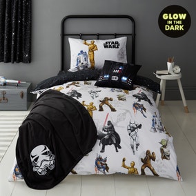 Disney Star Wars Glow in the Dark Duvet Cover and Pillowcase Set