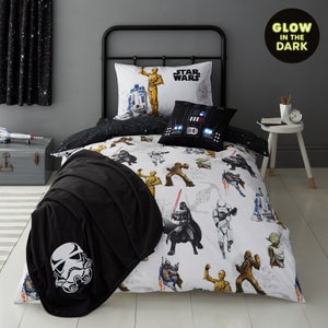 Star Wars Glow In The Dark Duvet Cover And Pillowcase Set