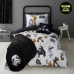 Star Wars Glow In The Dark Duvet Cover And Pillowcase Set