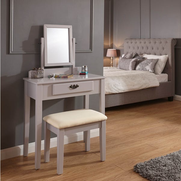Shaker 1 Drawer Dressing Table Set with Mirror Grey