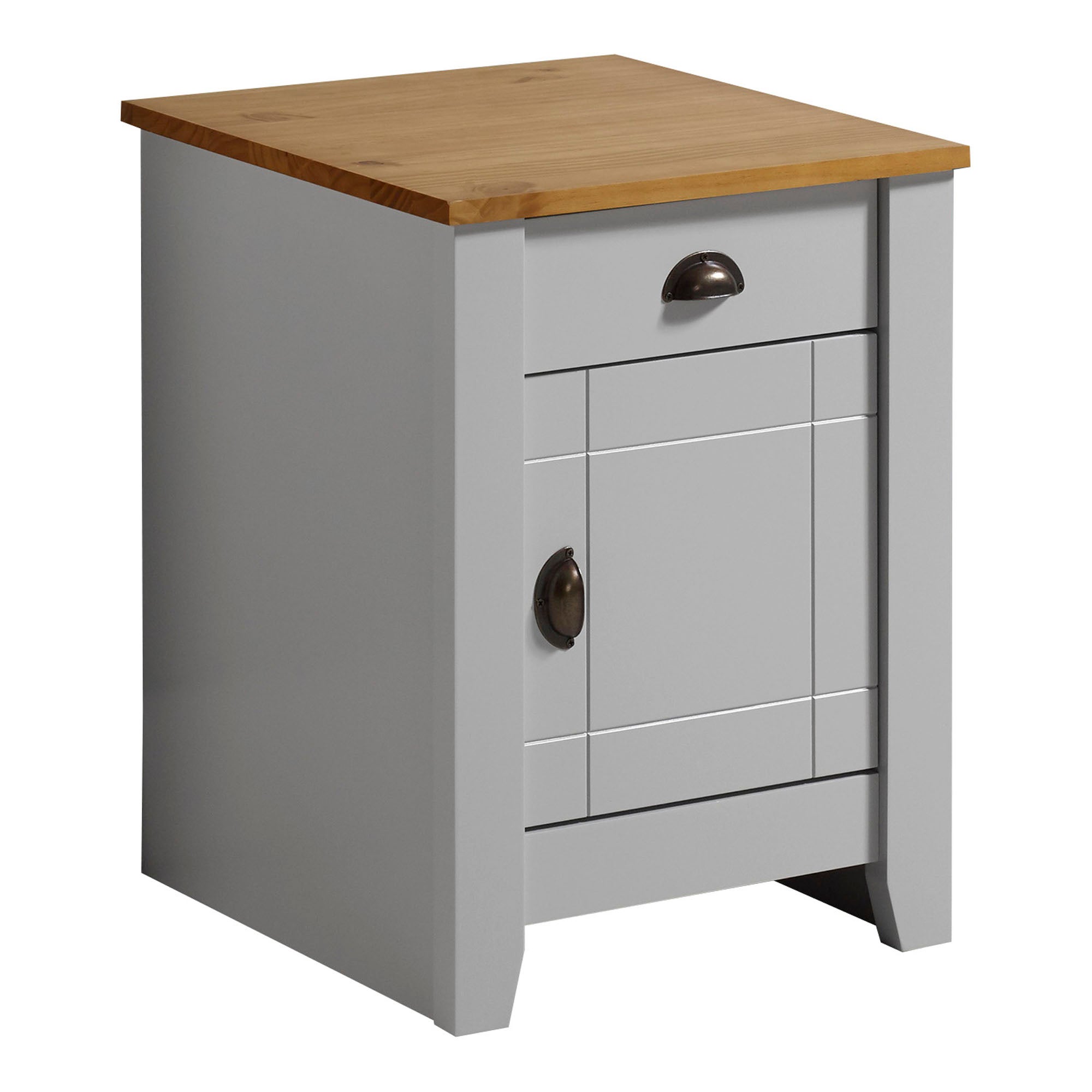 Ludlow 1 Drawer & 1 Door Bedside Table Grey