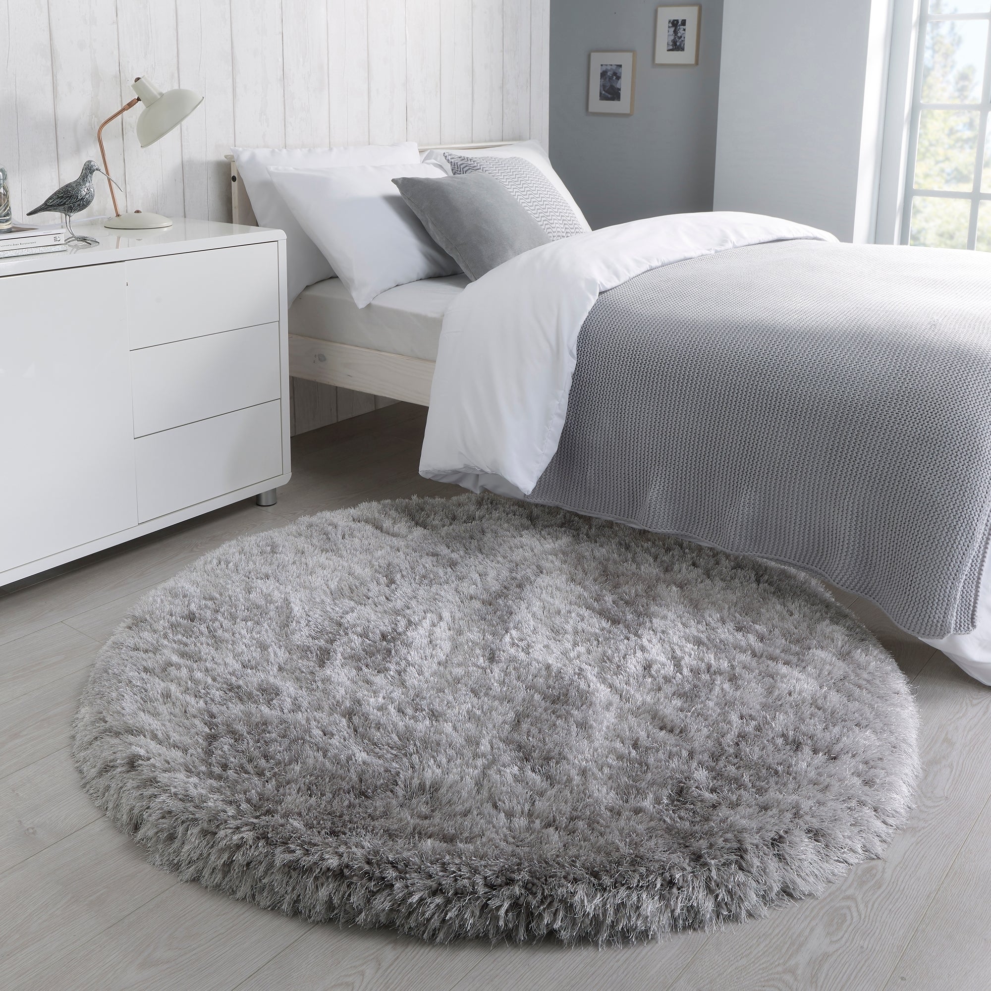 Jewel Shaggy Circle Rug | Dunelm