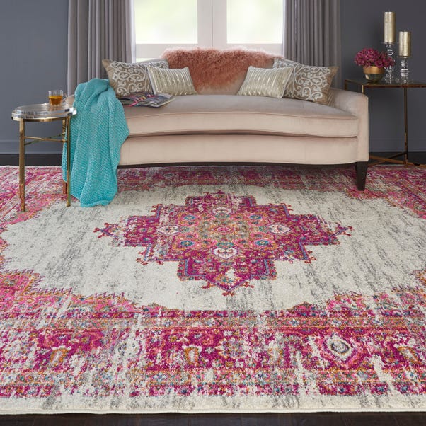 Ivory and Fuchsia Passion Rug image 1 of 8