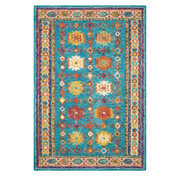 Vibrant 2 Teal Rug image 1 of 9