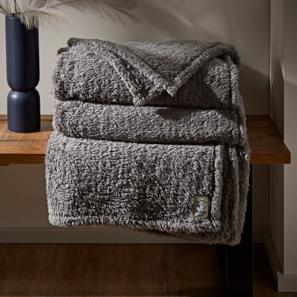 Grey teddy bear outlet throw