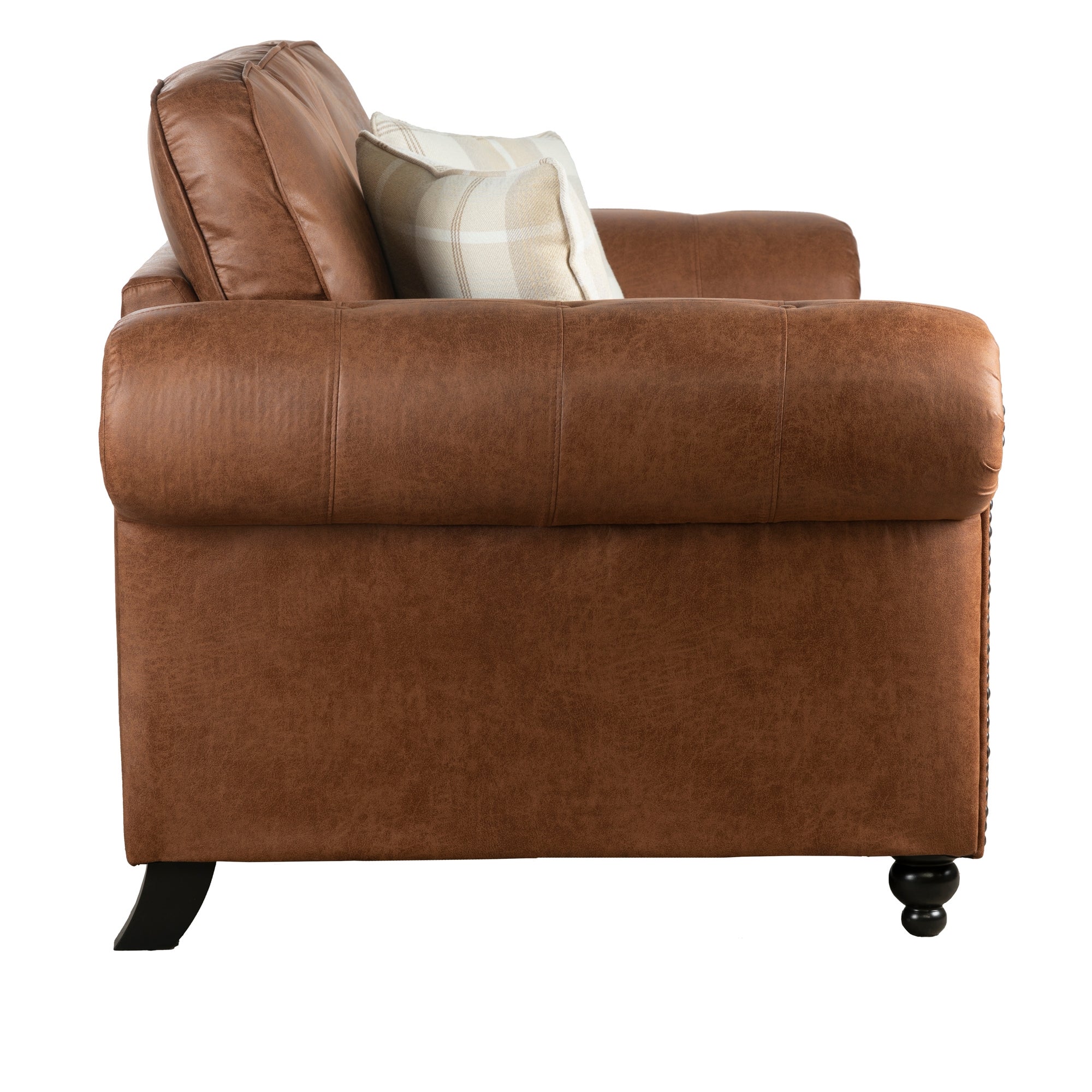 Oakland Soft Faux Leather 2 Seater Sofa Brown