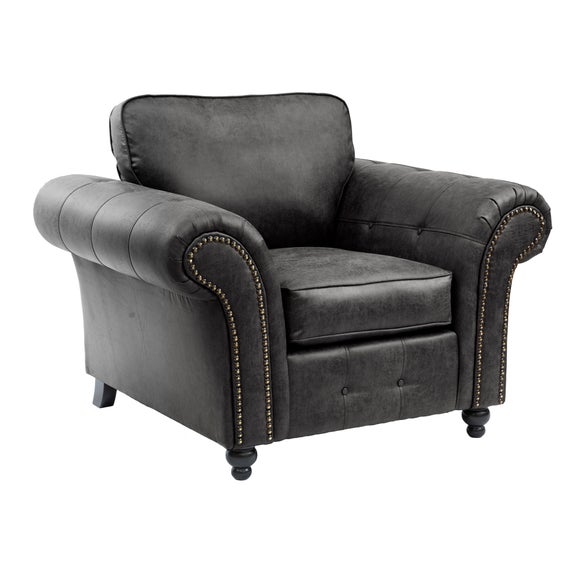 Oakland Faux Leather Armchair Dunelm