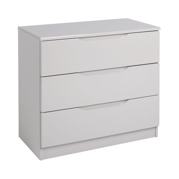 Dunelm Dunelm Jewellery 3 Drawer Chest Grey With White Hearts 