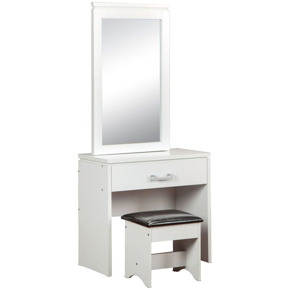 Dressing table with storage behind deals mirror