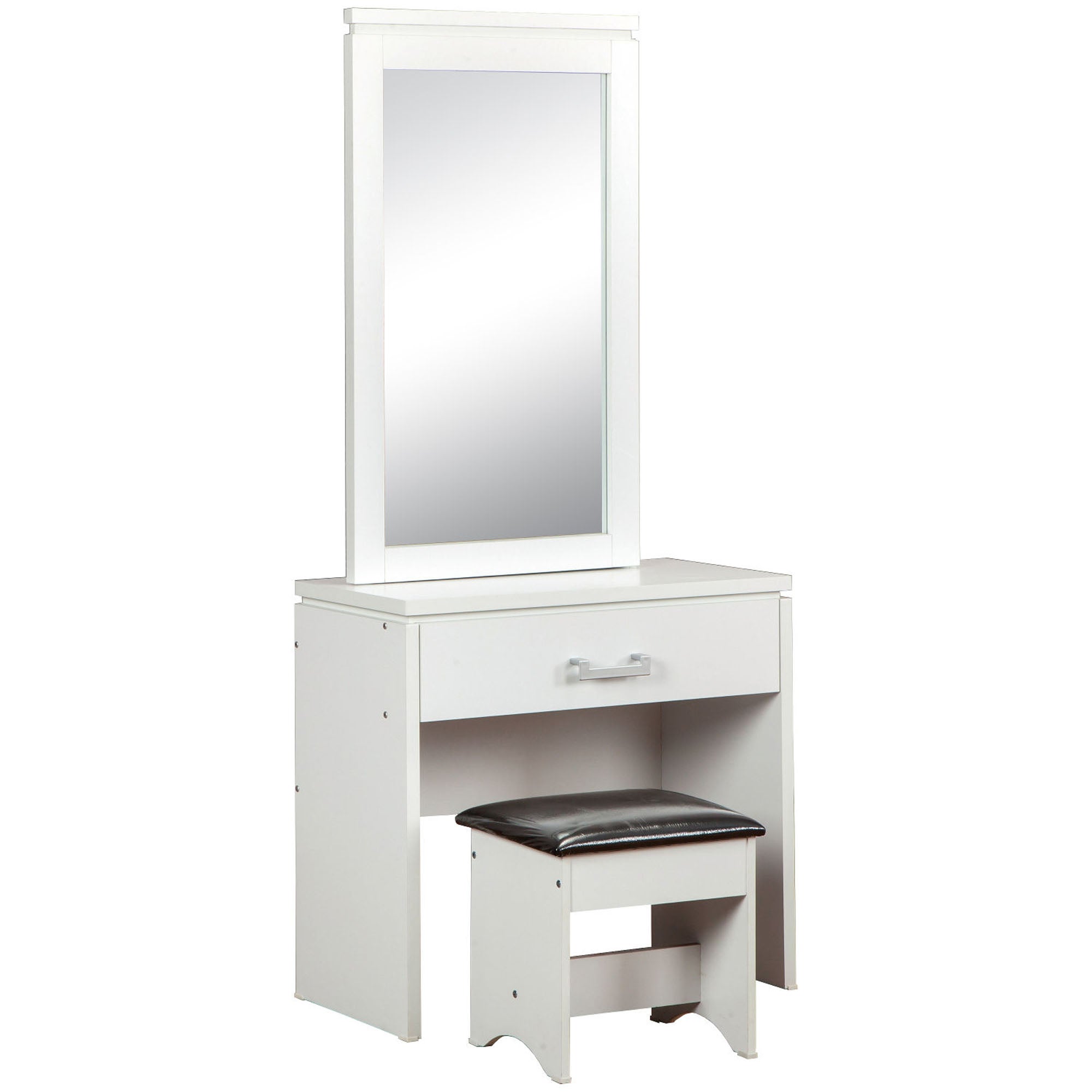 Charles 1 Drawer Dressing Table Set with Mirror White