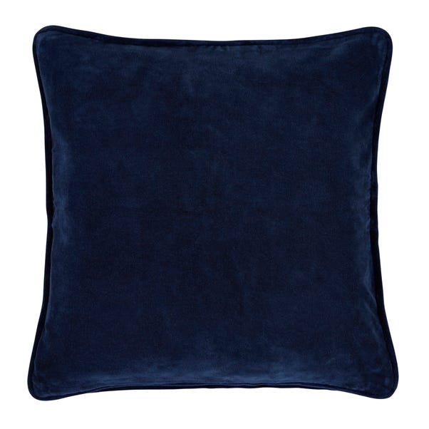 Clara Cotton Velvet Square Cushion Ink (Blue) undefined