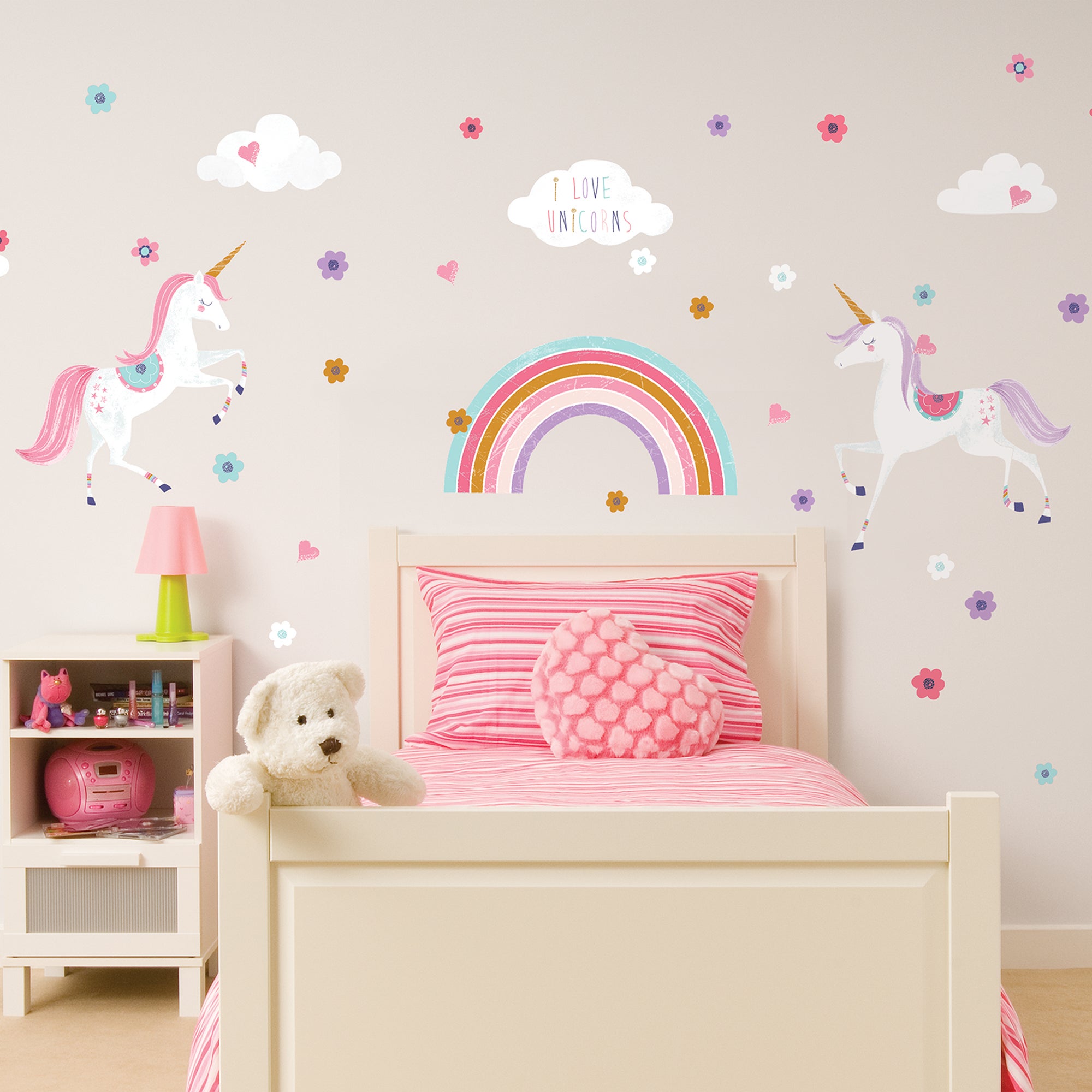 Unicorn Magic Peel and Stick Wall Decals with Glitter – US Wall Decor
