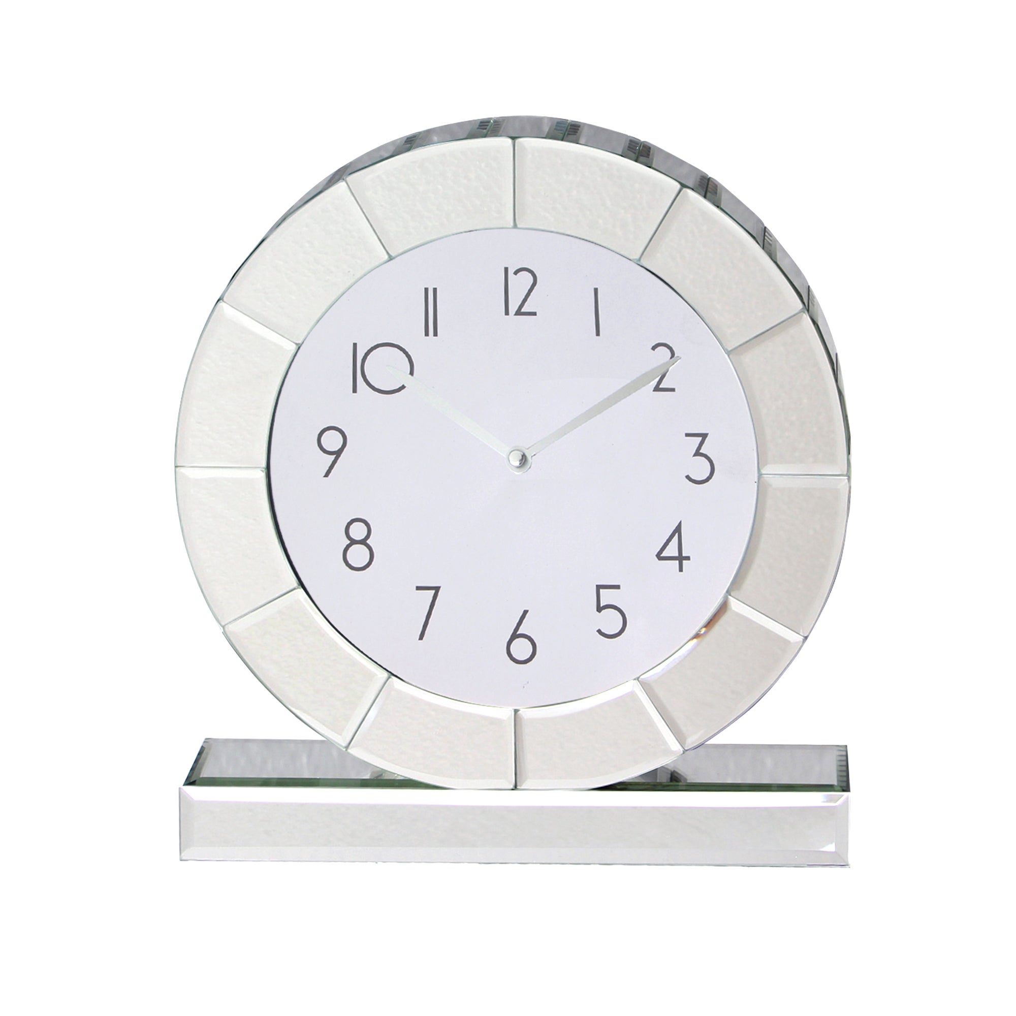5a Fifth Avenue Mirrored Mantle Clock White